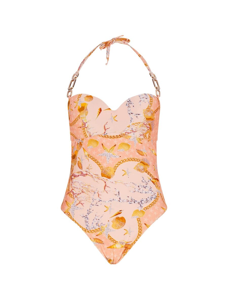 

Купальник бандо GUESS Bandeau Swimsuit, цвет apricot