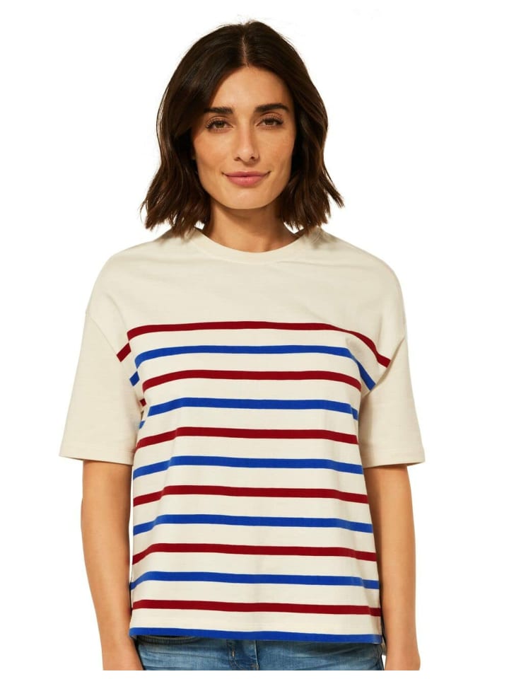 

Женская футболка с круглым вырезом бежевого цвета Cecil, Бежевый, Женская футболка с круглым вырезом бежевого цвета Cecil