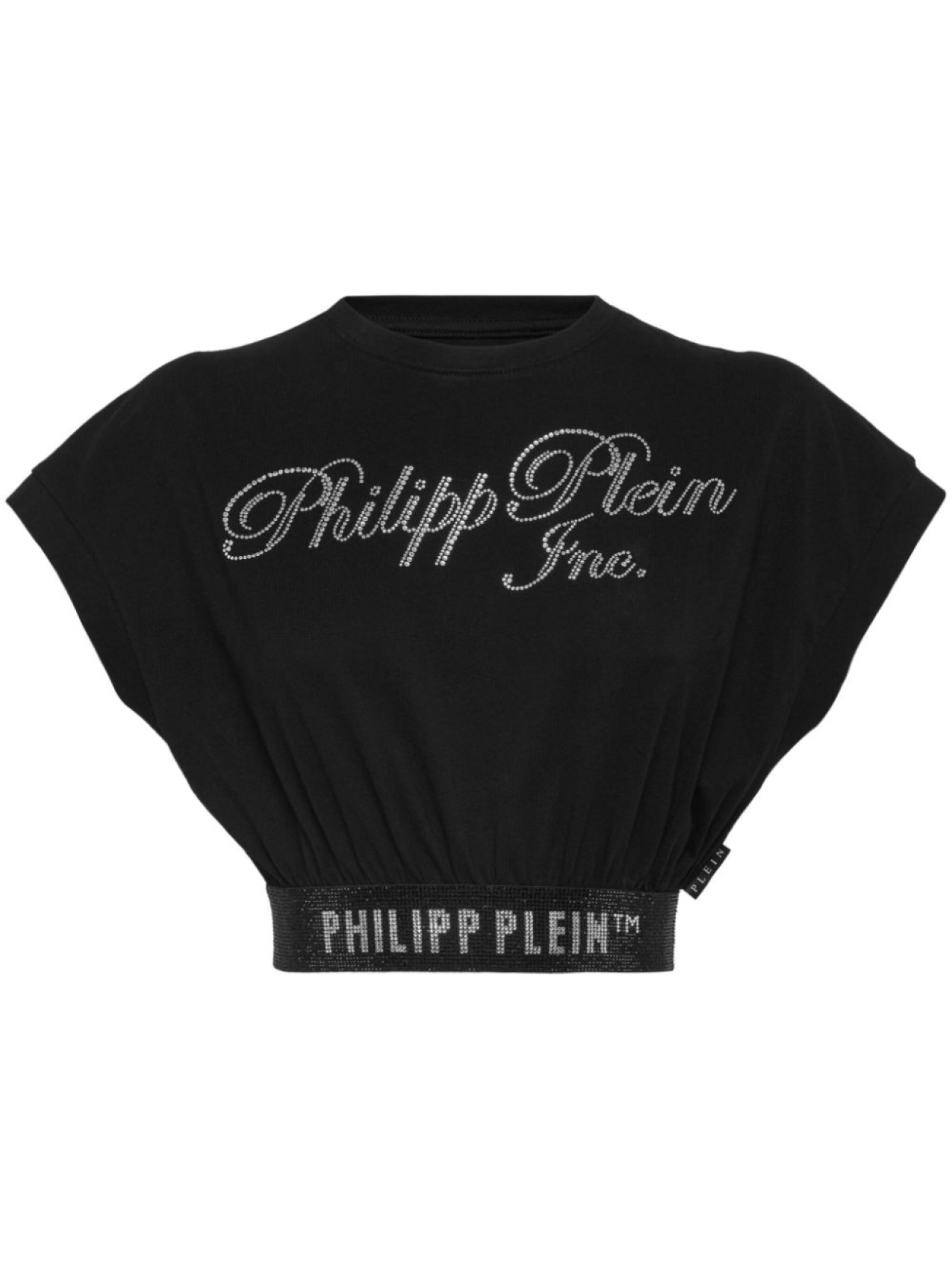 

Укороченная футболка с кристаллами Philipp Plein, черный