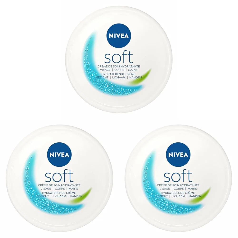 Увлажняющий крем NIVEA Soft 300 мл, 3 шт. Nivea, Transparent