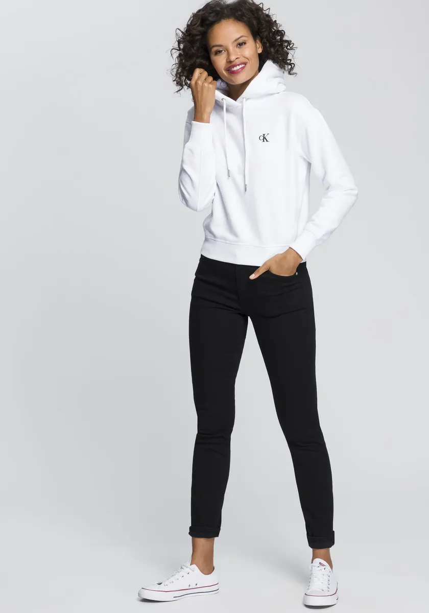 Толстовка Calvin Klein Jeans с капюшоном "CK EMBROIDERY HD" и вышивкой монограммы CK, белый — фото 4