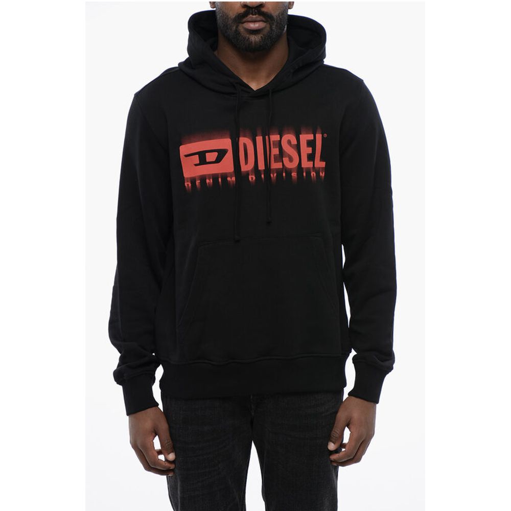 

Толстовка с капюшоном из начесаного хлопка S-GINN-HOOD-L5 Diesel, Black