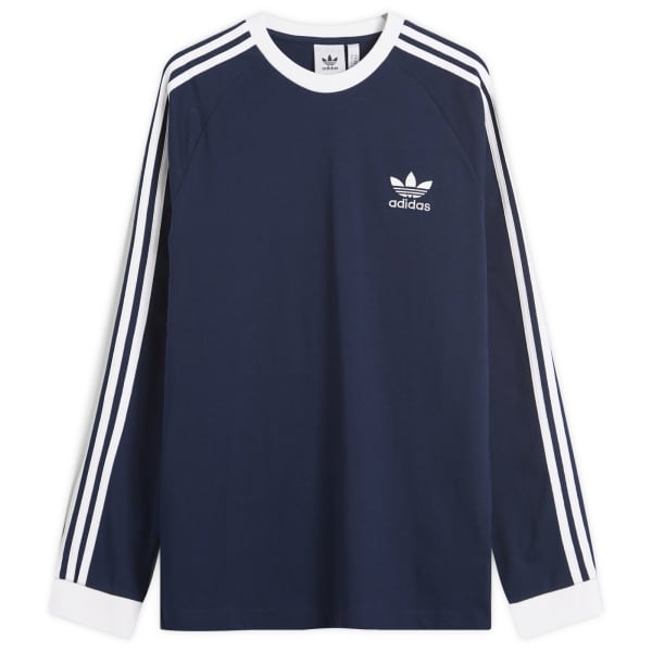 

Футболка с тремя полосками и длинным рукавом Adidas, индиго