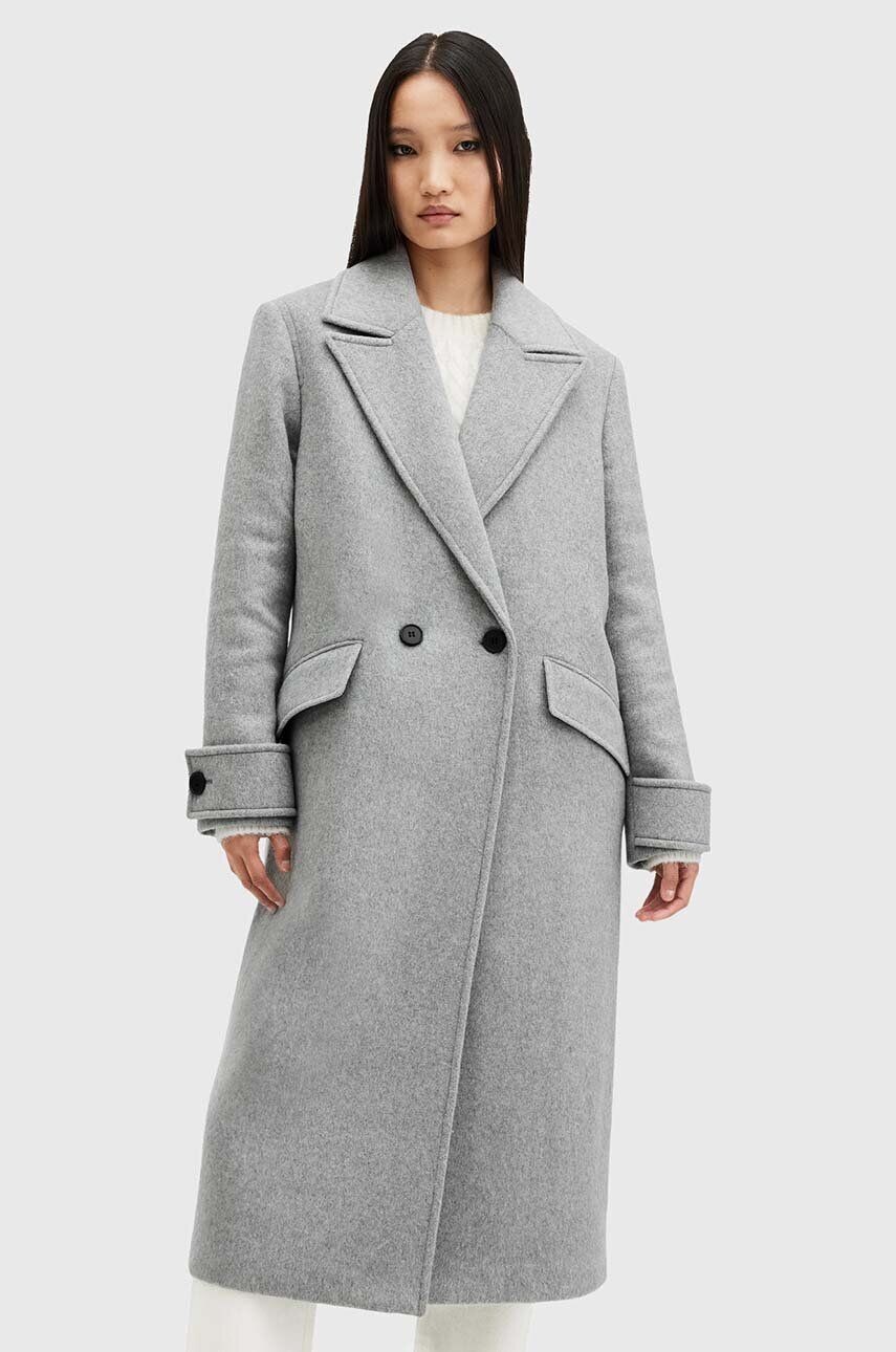 

Плащ с добавлением шерсти MABEL COAT AllSaints, серый