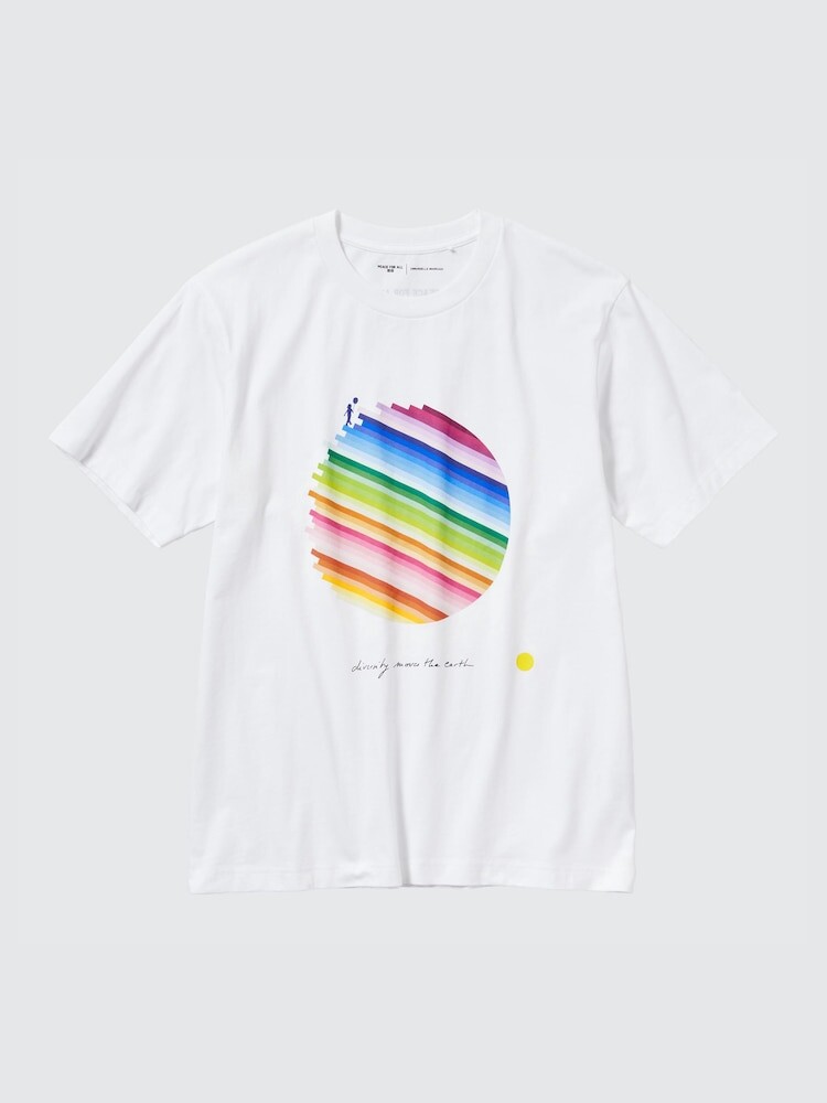 Футболка с рисунком «Мир для всех» Эммануэль Муро Uniqlo, цвет 00 белый — фото 2