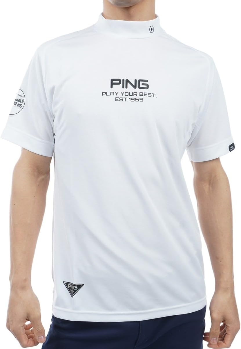

Мужская рубашка с коротким рукавом и высоким воротником (антибактериальная, антибактериальная, антизапаховая, антистатическая) / для гольфа / 621-4167317 Ping Apparel, белый