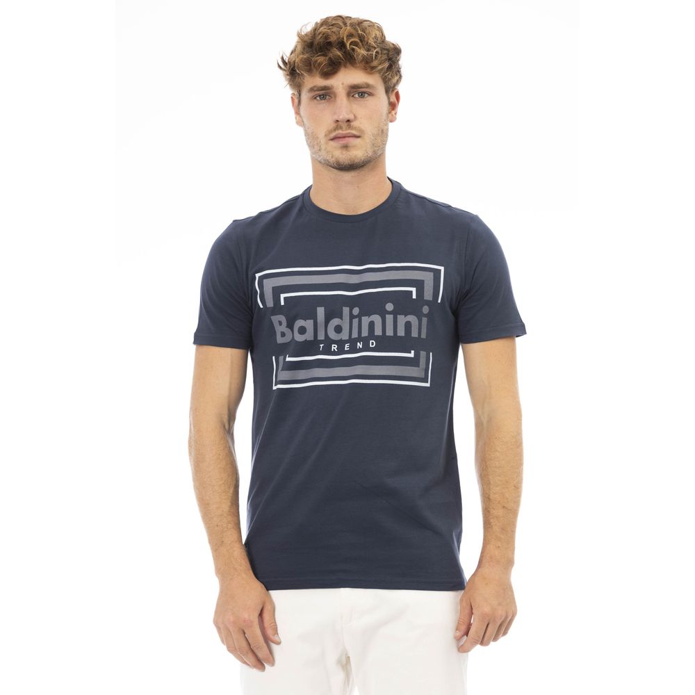 

Синяя хлопковая мужская футболка Baldinini Trend