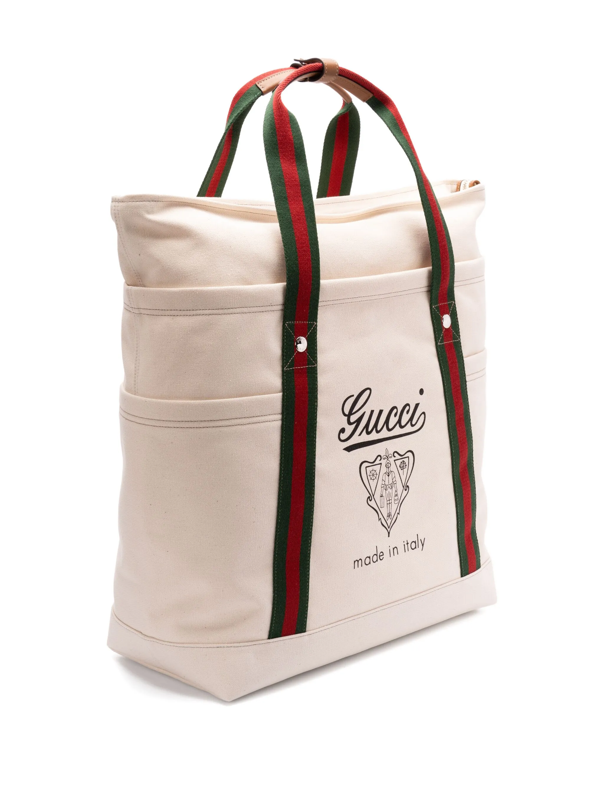 Большая сумка-тоут с принтом Gucci, белый — фото 3