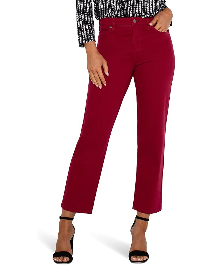 

Джинсы Liverpool Los Angeles Kennedy Straight Mid Rise Slub Stretch Twill in Garnet, цвет Garnet