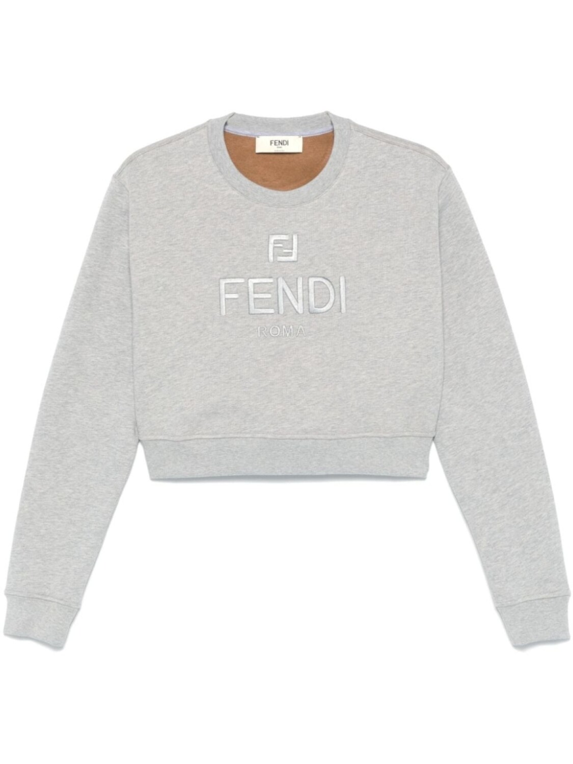 

Свитер с вышитым логотипом FENDI, серый
