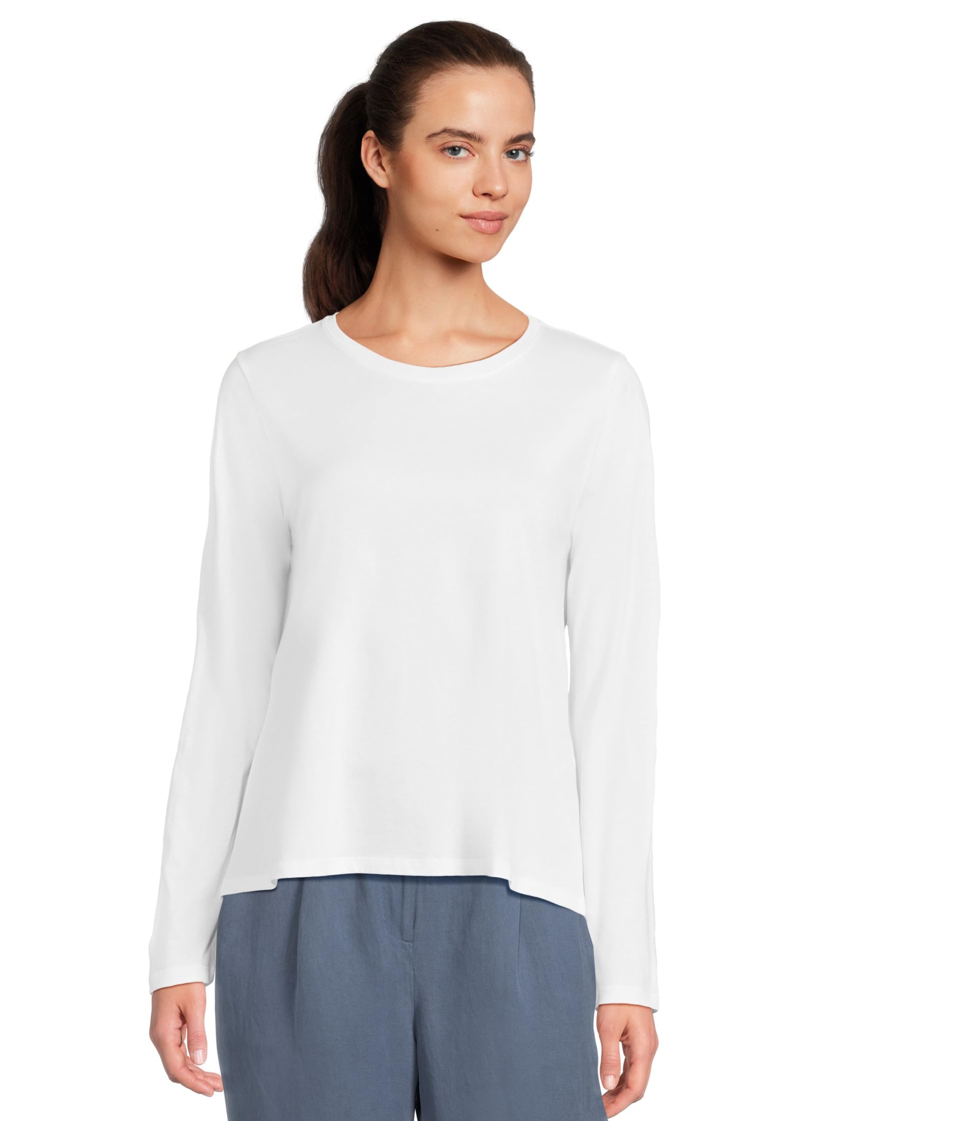 

Футболка Eileen Fisher Round Neck Long, белый