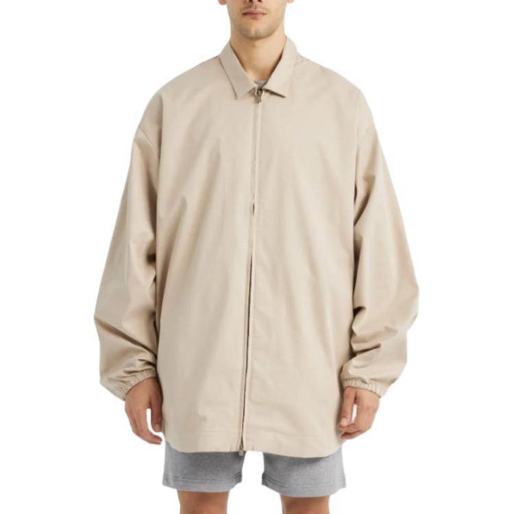 Футболка из хлопкового твила Core Collection Fear Of God Essentials, цвет минк-тауп — фото 4