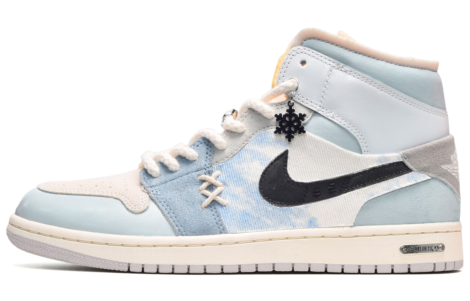 

Кроссовки Air Jordan 1 Vintage Basketball Shoes Men Mid-Top Blue White Gray