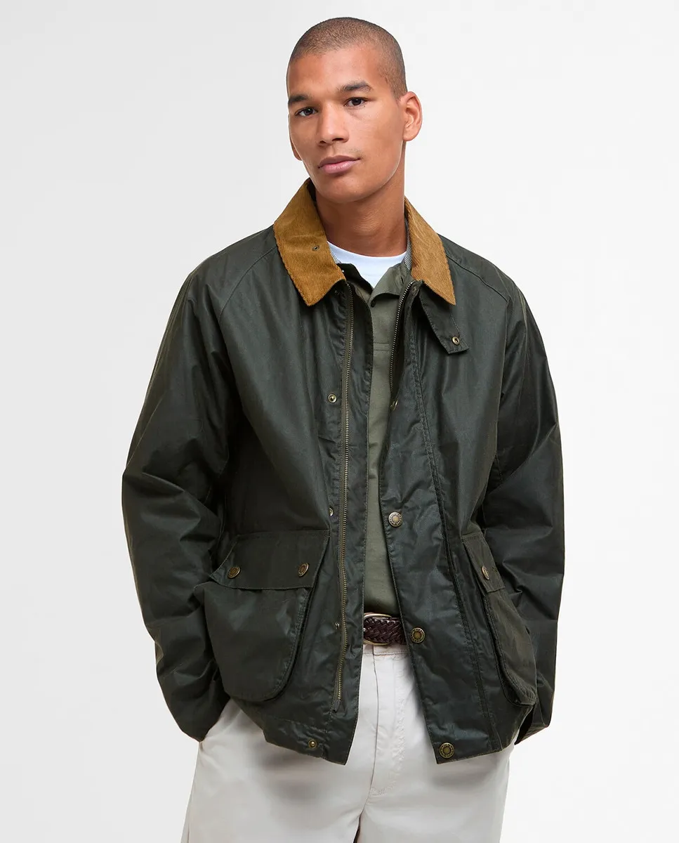 

Вощеная мужская куртка на пуговицах Barbour, зеленый