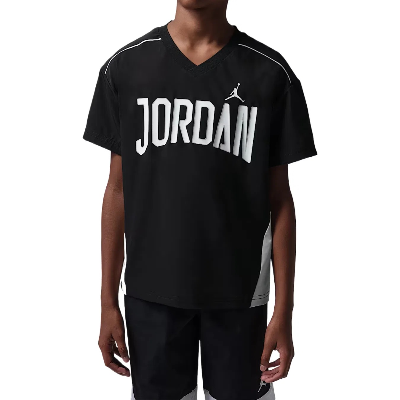 Детская футболка с v-образным вырезом moderate Jordan, Black