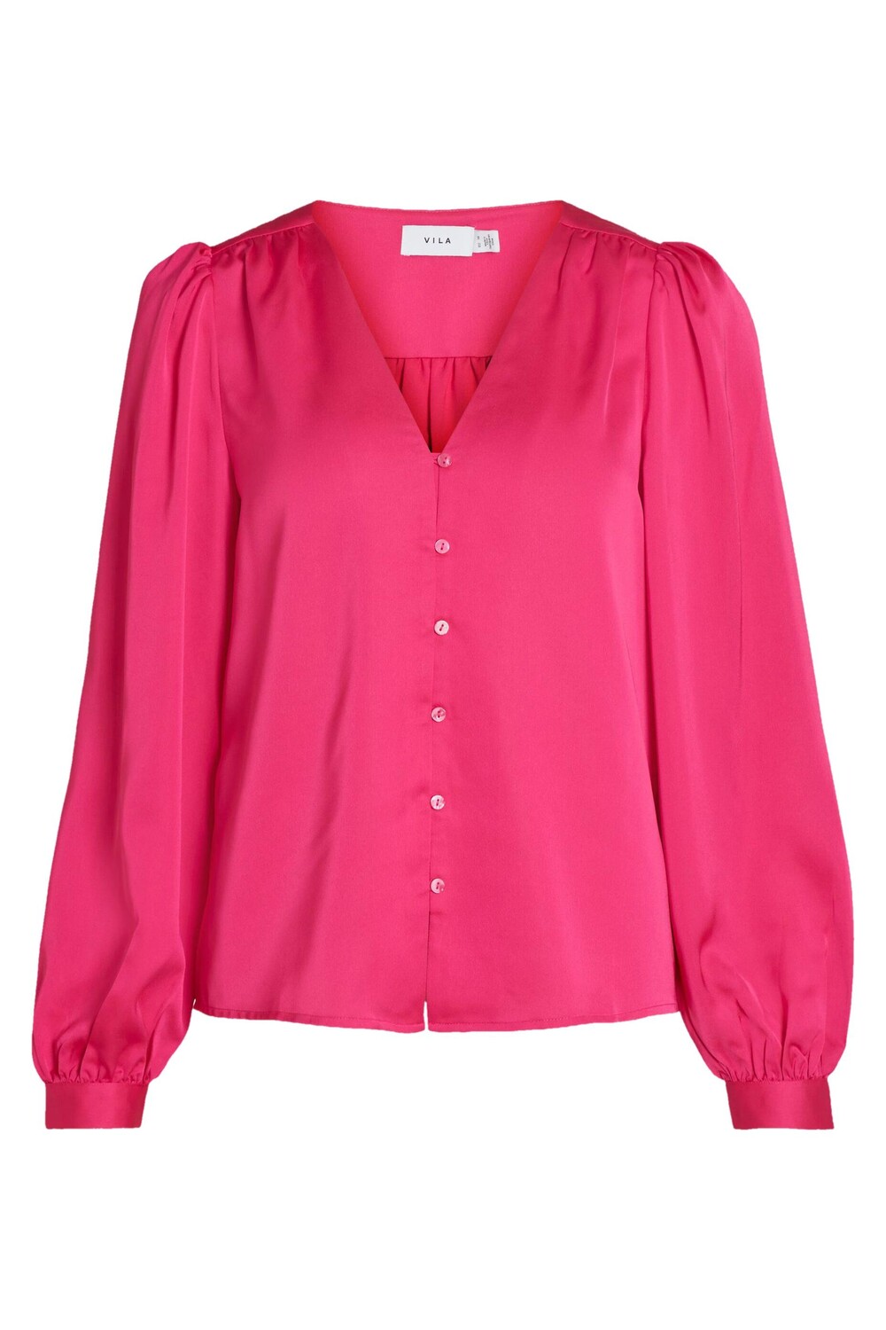 

Блуза Vila Clothes с треугольным вырезом, фуксия