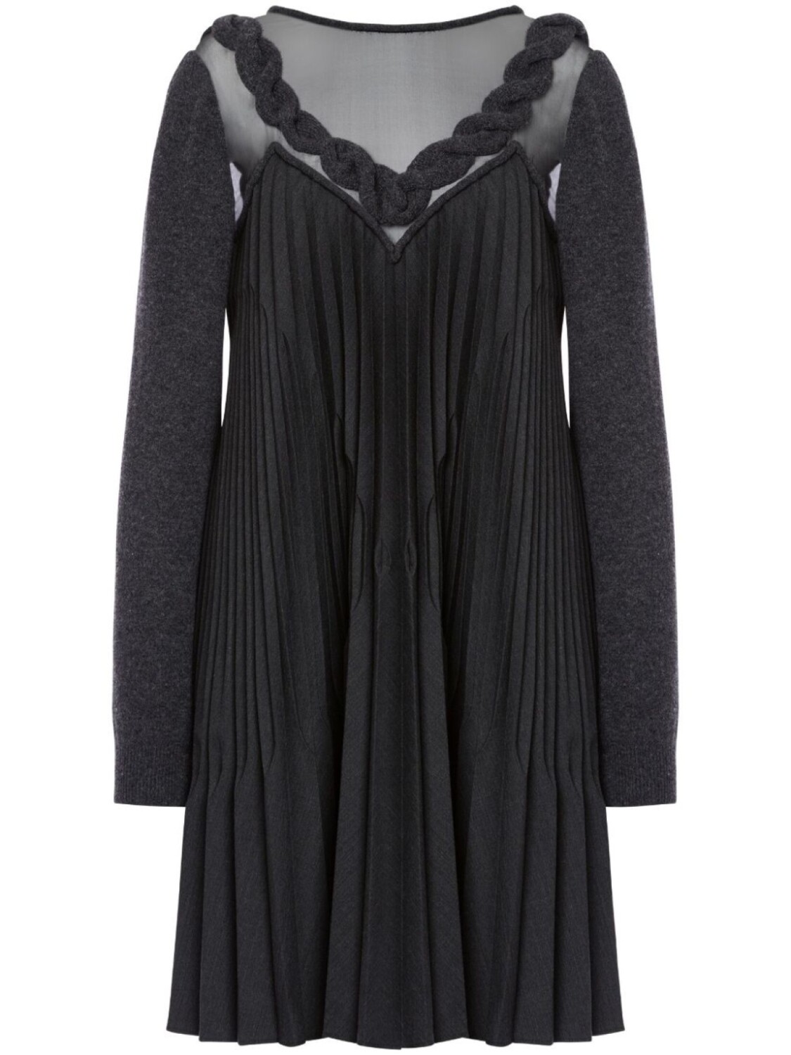 

Alberta Ferretti трикотажное платье с прозрачной вставкой, серый