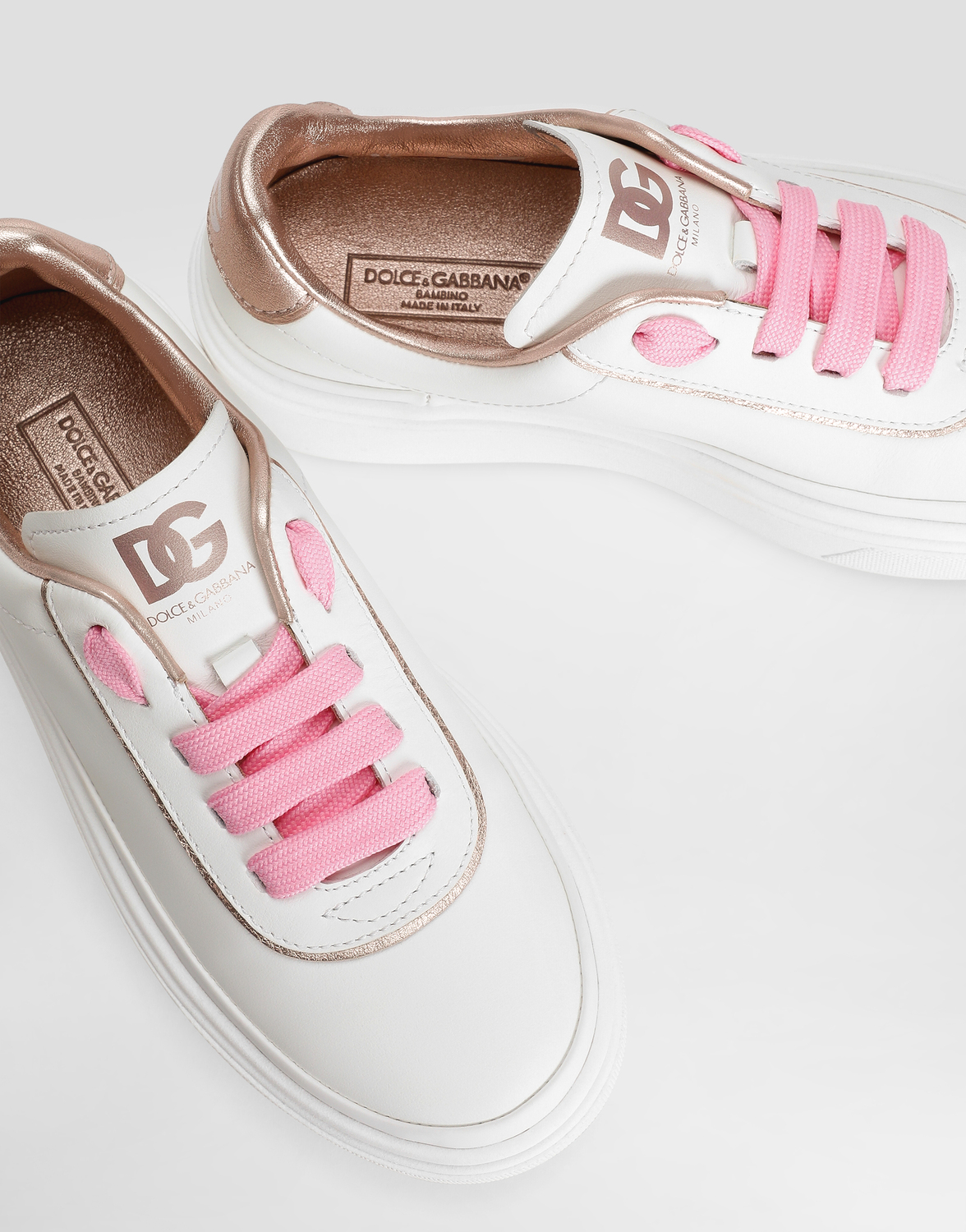 Кроссовки DG girlie up из наппы теленка и ламинированной кожи DOLCE & GABBANA, мультиколор — фото 4