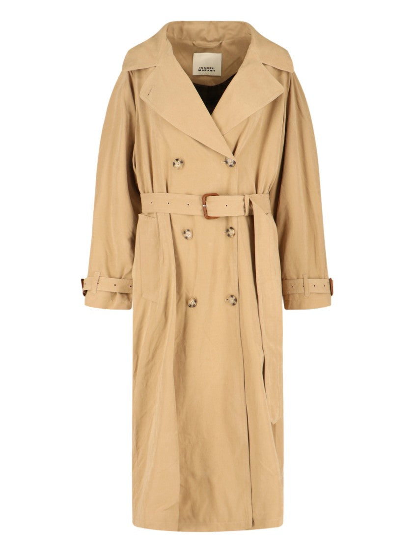 

Длинный двубортный жакет с поясом и элегантными манжетами Isabel Marant, Neutrals