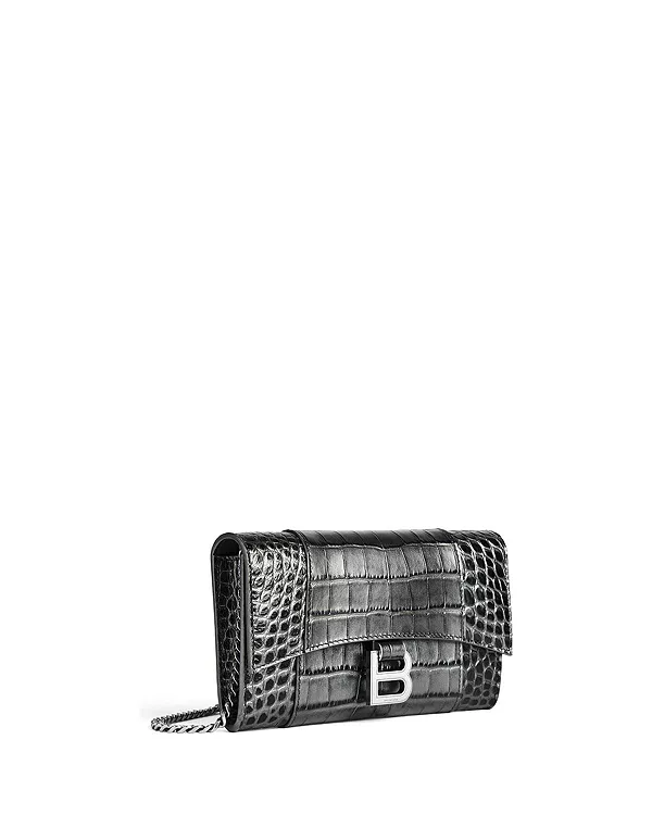 Кошелек в форме песочных часов на цепочке Balenciaga, серый — фото 4