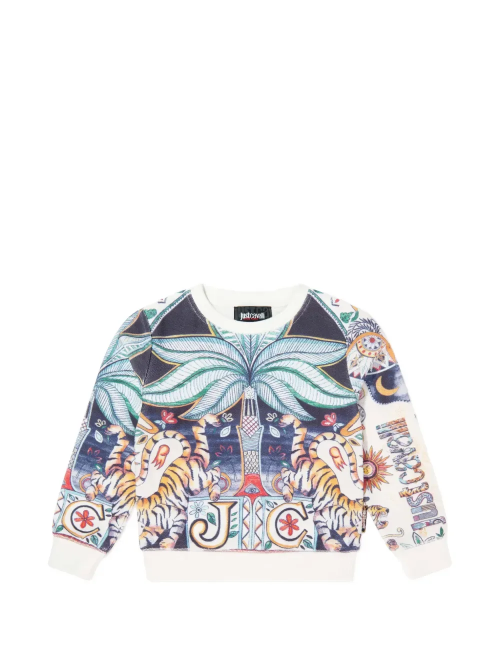 Толстовка с принтом и длинными рукавами Just Cavalli, белый