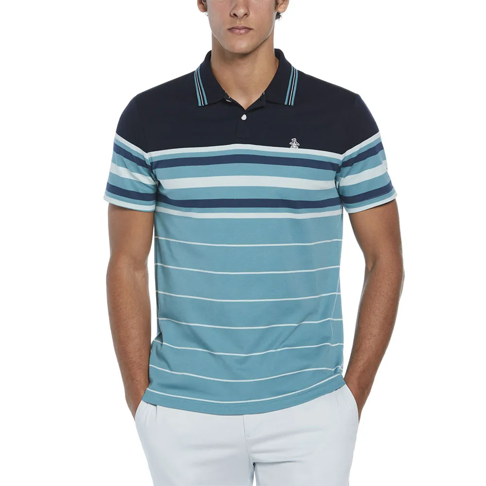 

Поло с коротким рукавом Original Penguin Cotton Interlock Stripe, синий