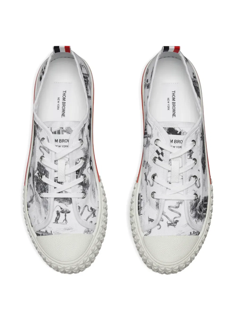 Низкие кроссовки Toile Thom Browne, белый — фото 3