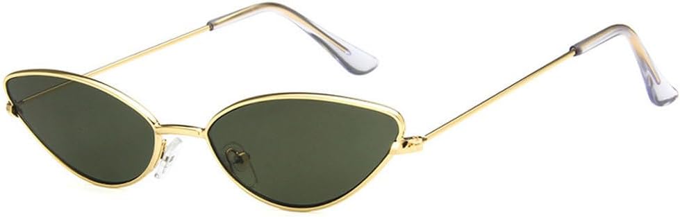 

Модные маленькие солнцезащитные очки «кошачий глаз» для женщин, винтажные очки, очки для создания индивидуального образа, защита от ультрафиолета UV400 TKKTLLT, Gold-green