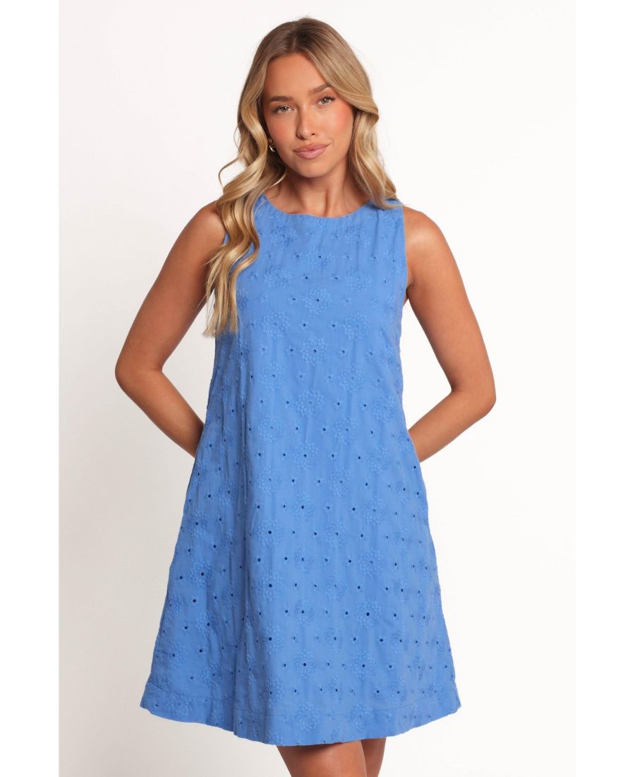 

Женское мини-платье А-силуэта Zita с вышивкой Petal and Pup, Cobalt