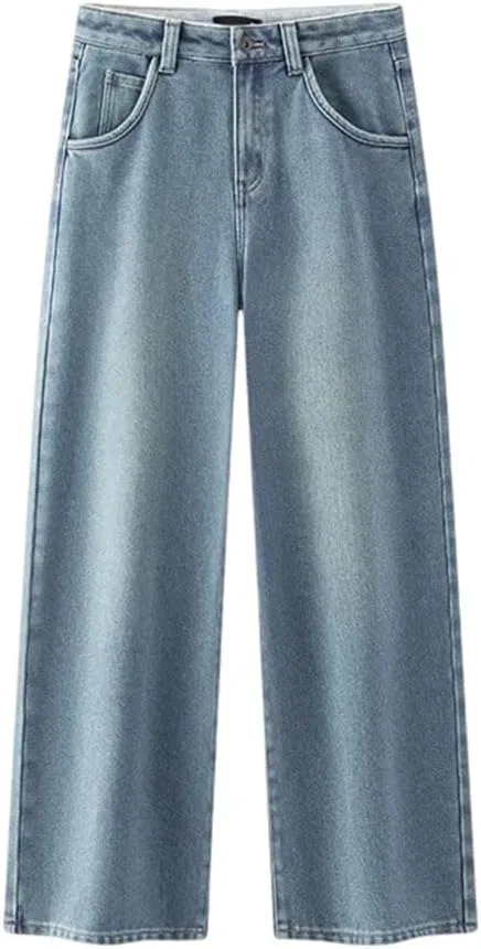 Джинсы с высоким стегном, Wide Leg, Light to Medium Blue
