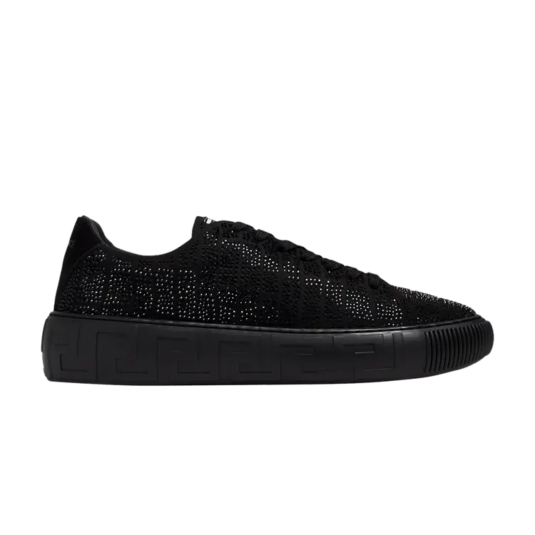 

Кроссовки Versace Greca Low Crystal Croc Effect - Black, черный