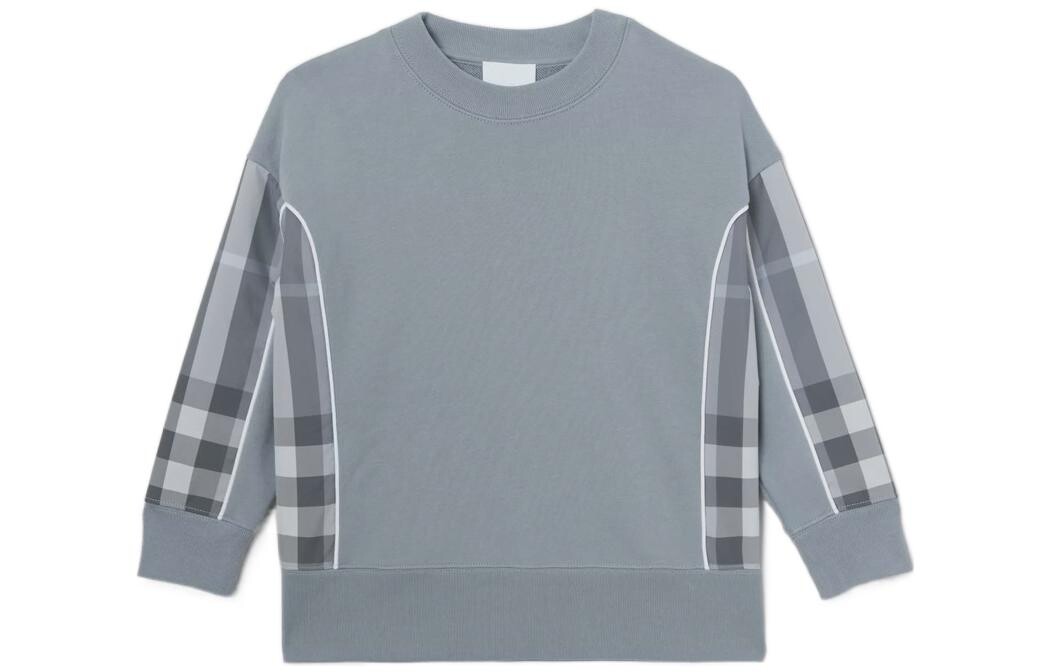 

Толстовка детская Burberry с вставками узора, серый