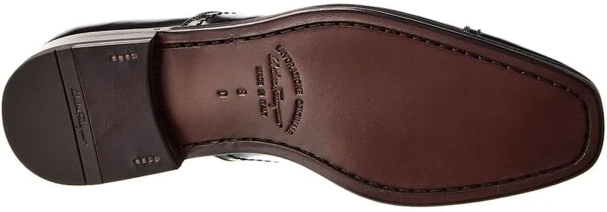 

Мужские официальные черные туфли-оксфорды Salvatore Ferragamo из натуральной кожи SEUL (EE/широкие) с закрытым мыском и прошитой подошвой, черный