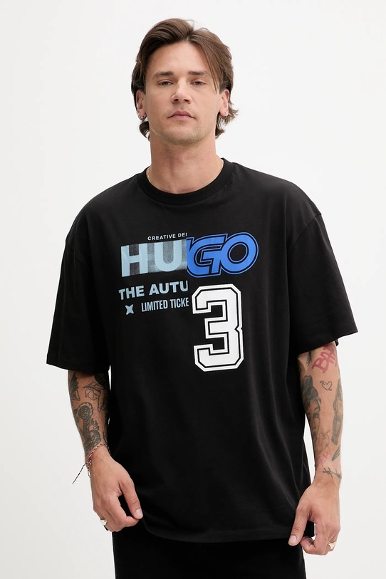 

Хлопковая футболка Hugo Blue, черный