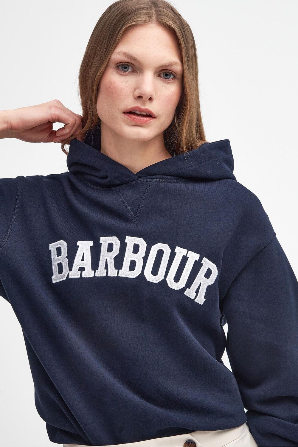 

Толстовка с капюшоном из 100% хлопка с логотипом Northumberland varsity Barbour, синий