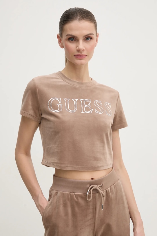 

Футболка велюровая COUTURE Guess, бежевый