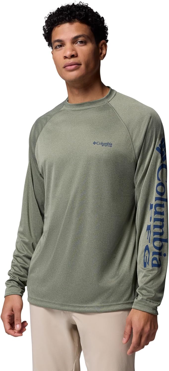 

Columbia мужская футболка с длинным рукавом Terminal Tackle PFG Statetriot, Cypress Heather/Carbon Logo