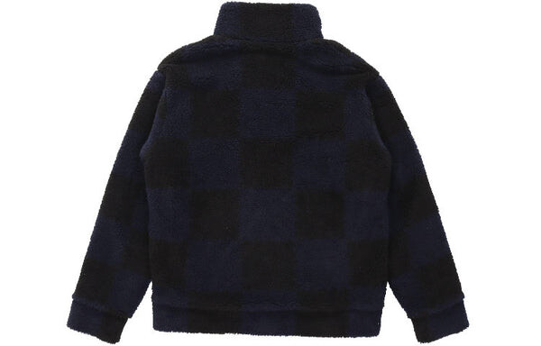 Куртка x nigo2 crossover lv2 ss22 grid lamb's wool zipper stand collar jacket autumn blue Louis Vuitton, синий — фото 2