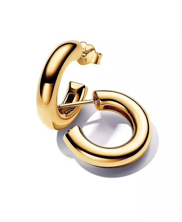 

Круглые открытые серьги-кольца, покрытые 14-каратным золотом Pandora, gold