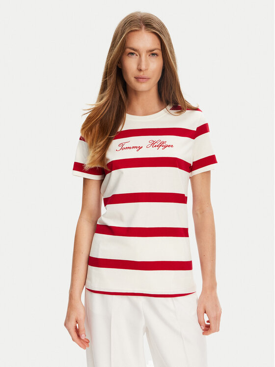 

Футболка regular fit Script WW0WW45746 Tommy Hilfiger, экрю
