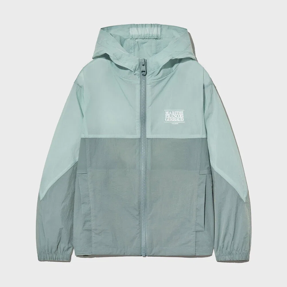 Детская ветровка Kids Colorblock Hoodie, мятная, от Marithé Kids — фото 2