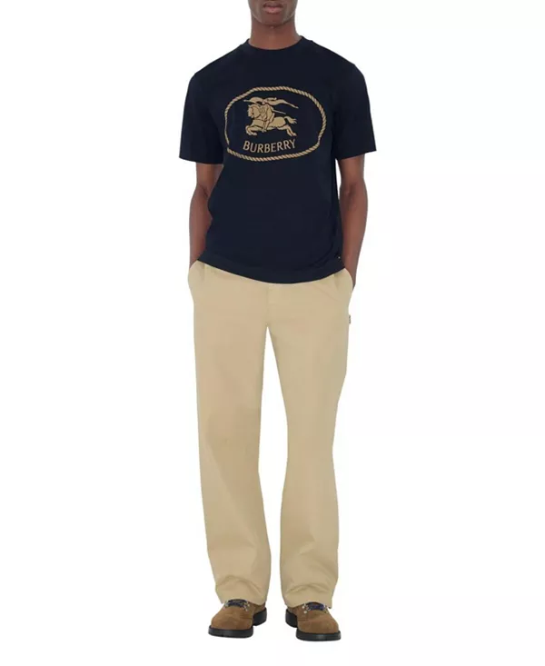 

Хлопковая футболка с изображением рыцарского штампа Burberry, синий