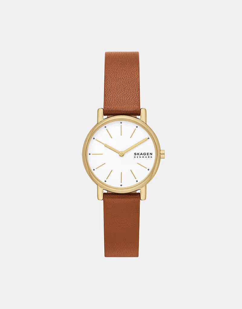 

Женские часы Skagen Signatur Lille с двумя стрелками, из нержавеющей стали, золотого цвета — КОРИЧНЕВЫЕ