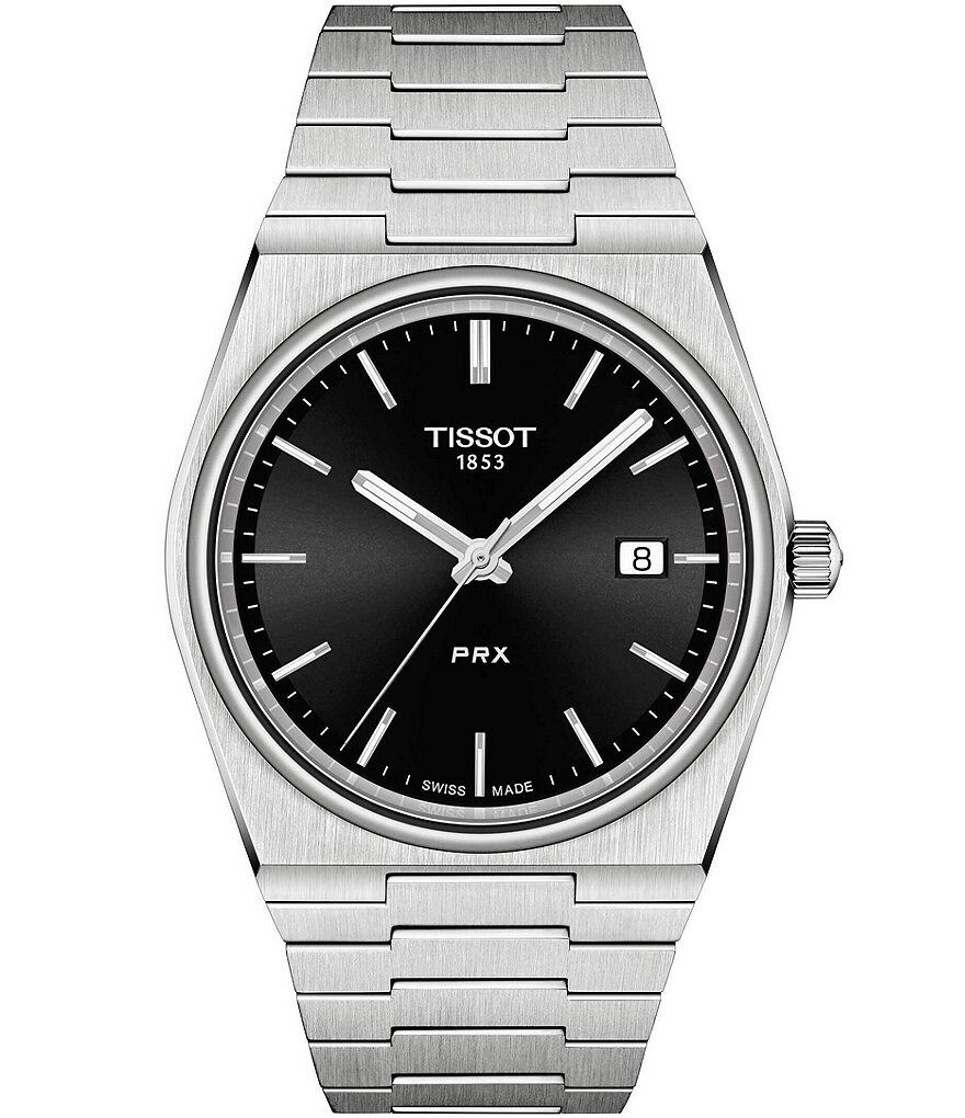 

Часы Tissot PRX с браслетом из нержавеющей стали, серебро