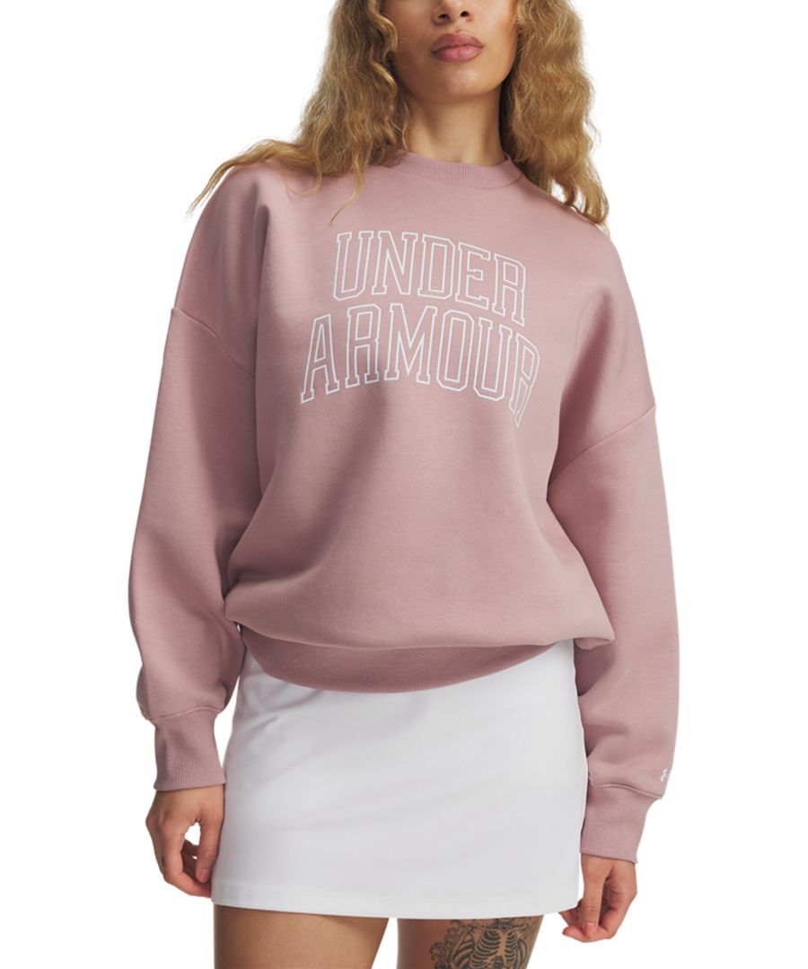 

Женская флисовая толстовка Rival свободного кроя в стиле университетской формы Under Armour, Tourmaline Pink / / White