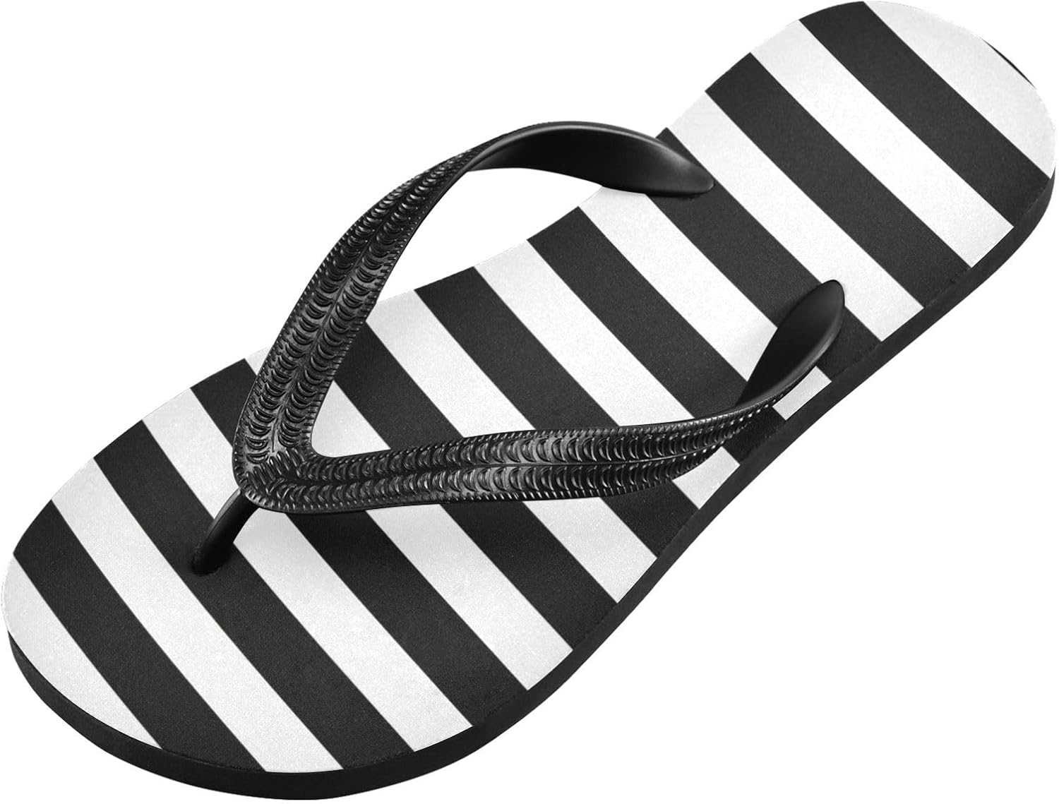 

Черно-белые вьетнамки с полосками, пляжные шлепанцы, резиновые нескользящие летние тапочки для женщин и мужчин Sinestour