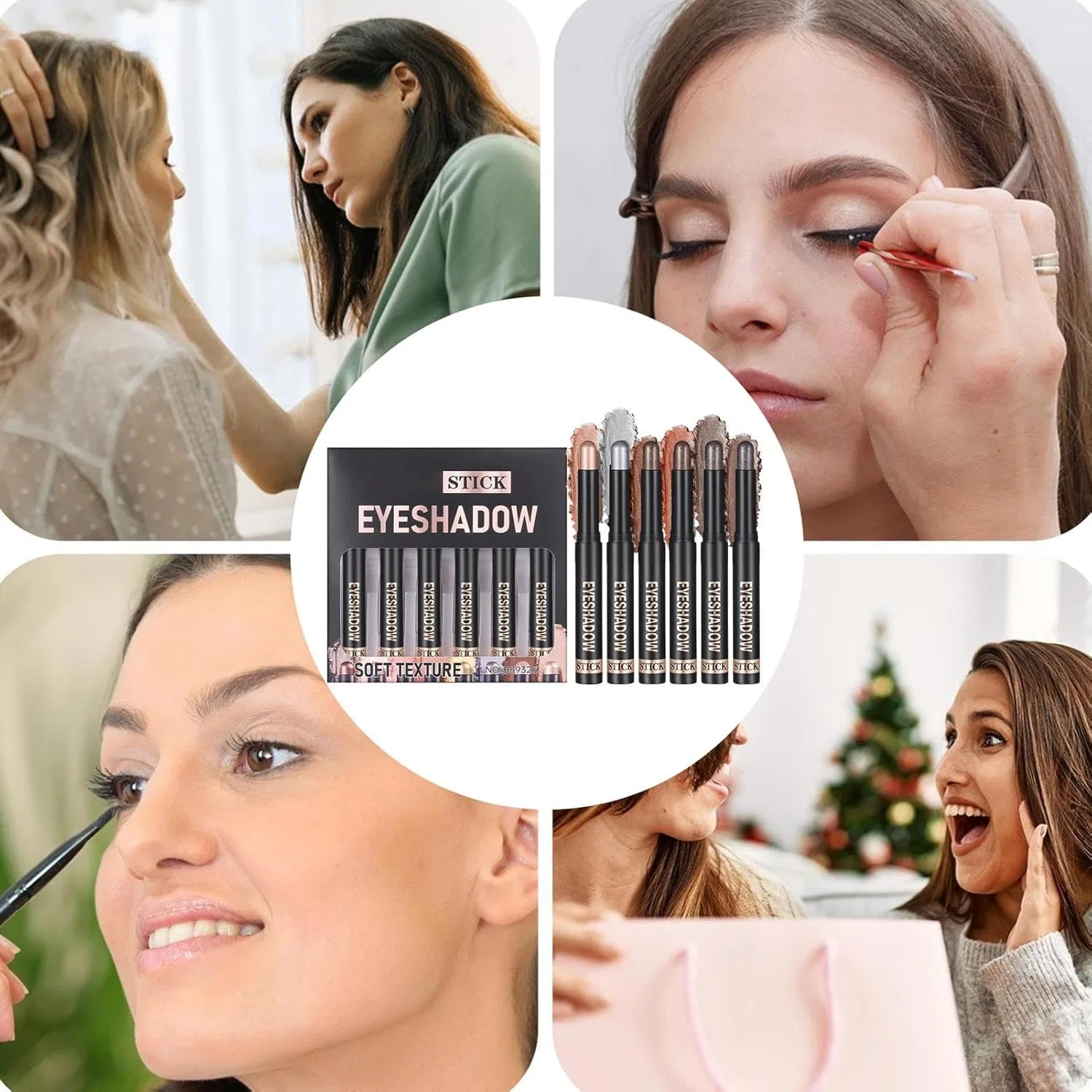 Набор теней-стиков для век Mimoqk, 6 шт, матовые и шиммерные, группа A — фото 4