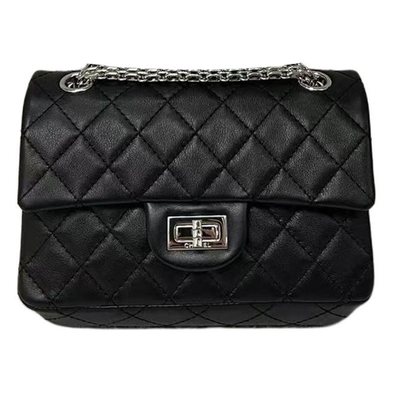 

CHANEL Сумка через плечо Cow Leather Material Silver Metal Crossbody Bag, женская черная