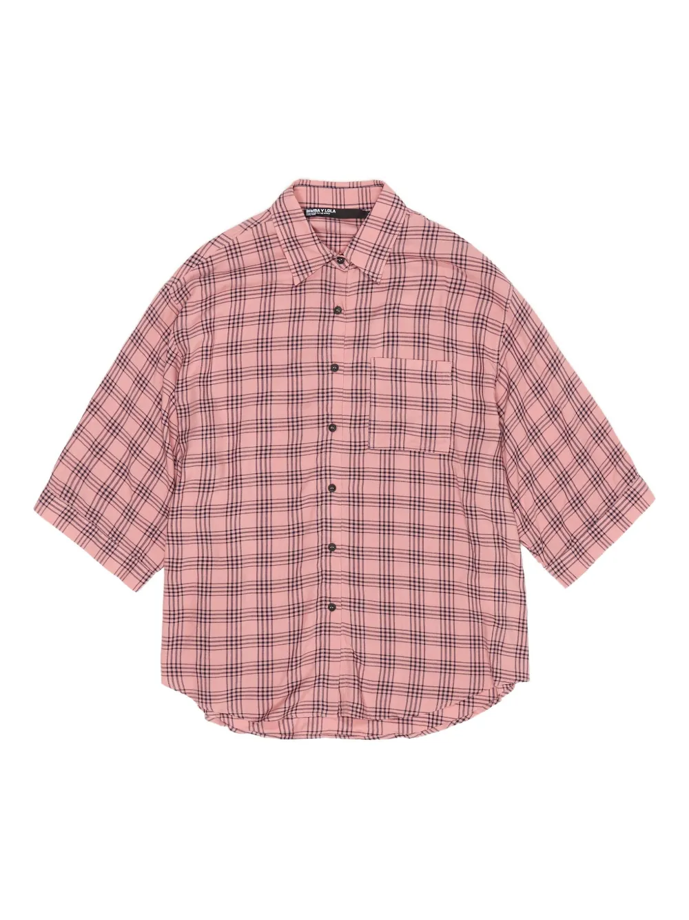 

Рубашка в клетку с карманом Bimba Y Lola, розовый