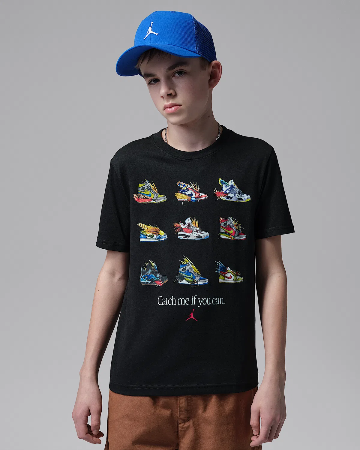 Детская футболка Jordan с рыболовными приманками, Black